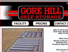 Tablet Screenshot of gorehillstorage.com